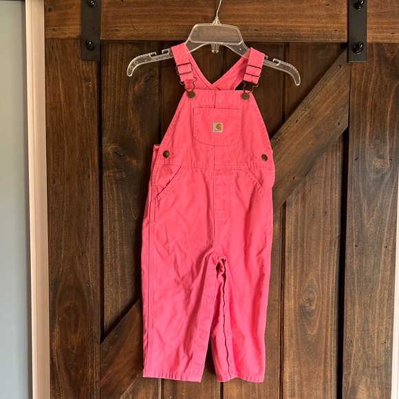 Carhartt Kids Pink Overalls - Picture 1 of 9